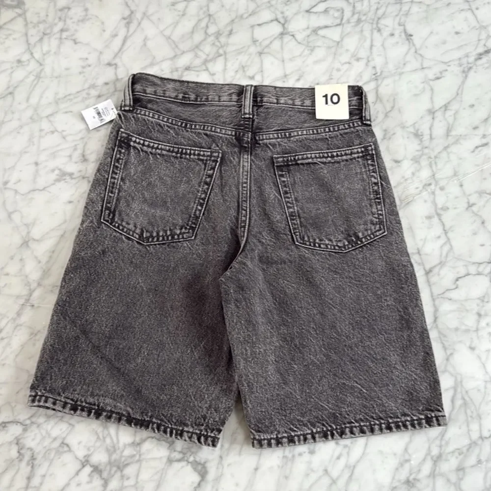 NWT Gap Teen 90s Loose Jean shorts gray washed distressed size 10